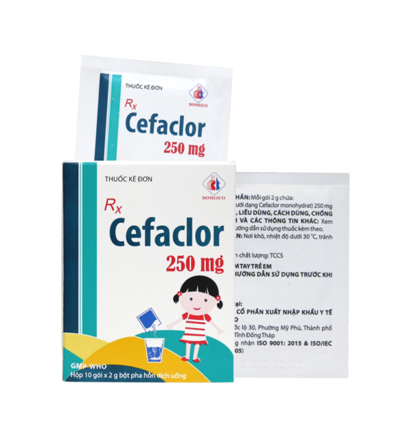 Cefaclor 250mg dạng gói - Điều trị nhiễm khuẩn đường hô hấp trên và dưới