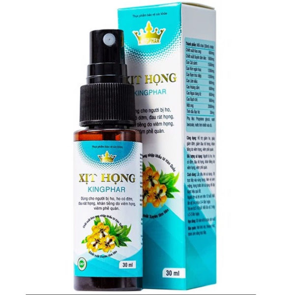 xịt họng xuyên tâm liên - giảm ho, giảm đau rát họng kingphar (chai 30ml)