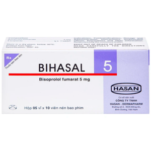 Thuốc Bihasal 5mg Hasan điều trị tăng huyết áp, đau thắt ngực, suy tim mạn tính ổn định (5 vỉ x 10 viên)