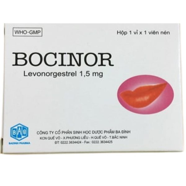 Bocinor (Levonorgestrel 1,5mg) - Tránh thai khẩn cấp 72h - chothuoctay