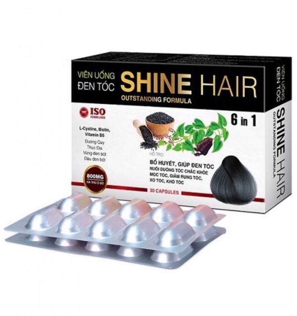 Viên uống Shine Hair - Hỗ trợ bổ huyết, giúp đen tóc, hỗ trợ mọc tóc, hỗ trợ nuôi dưỡng tóc chắc khỏe.. chothuoctay