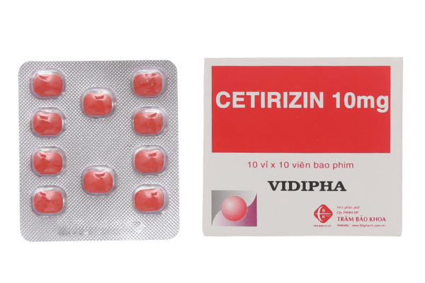 Cetirizin - Điều trị triệu chứng viêm mũi dị ứng, viêm kết mạc di ứng, mày đay - chothuoctay