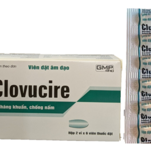 Viên đặt âm đạo Clovucire hộp 2 vỉ x 6 viên đặt, chothuoctay