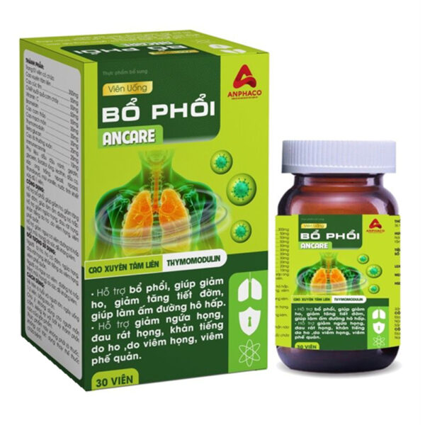 Bổ phổi Ancare - Hỗ trợ bổ phổi,giúp giảm ho,giảm tăng tiết đờm. chothuoctay.com