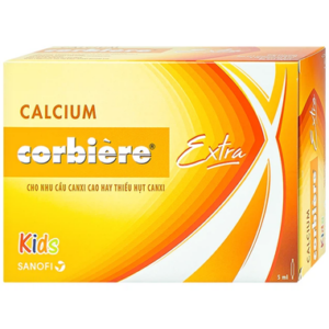 Dung dịch uống Calcium Corbiere Kids Extra Sanofi bổ sung canxi cho trẻ em (3 vỉ x 10 ống x 5ml)