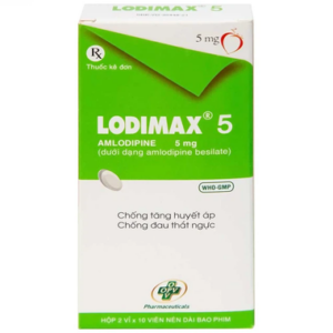 Thuốc Lodimax 5mg điều trị tăng huyết áp và bệnh mạch vành (2 vỉ x 10 viên)