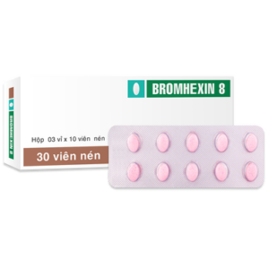 Thuốc Bromhexin 8 Điều Trị Rối Loạn Tiết Dịch Phế Quản Trong Viêm Phế Quản Cấp Tính (Hộp 3 Vỉ X 10 Viên)