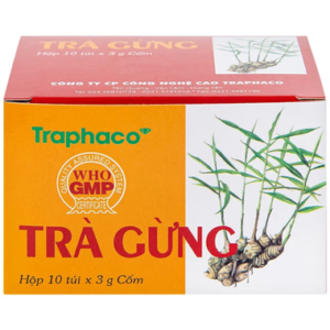 Trà Gừng Traphaco điều trị đau bụng do lạnh, đầy trướng, không tiêu (10 gói x 3g)