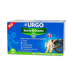 Miếng dán Urgo Burns & Grazes hỗ trợ dán bỏng và các vết thương bề mặt (10cm x 7cm) 50 miếng