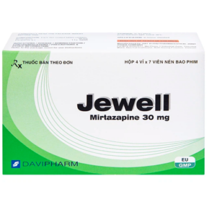 Thuốc Jewell 30mg Davipharm điều trị các đợt trầm cảm nặng (4 vỉ x 7 viên)