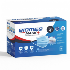 Khẩu trang y tế kháng khuẩn 4 lớp xanh BIOMEQ MASK+