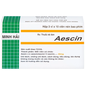 Thuốc Aescin 40mg Minh Hải hỗ trợ điều trị thiểu năng tĩnh mạch mãn tính (30 viên)