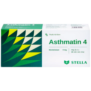 Viên nhai Asthmatin 4 Stella phòng và điều trị hen suyễn, giảm viêm mũi dị ứng (3 vỉ x 10 viên)