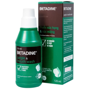 Thuốc súc họng Betadine Gargle & Mouth Wash điều trị nhiễm trùng niêm mạc miệng, cổ họng (125ml)