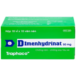 Thuốc Dimenhydrinat 50mg hỗ trợ chống nôn, chống say tàu xe (Hộp 100 viên)