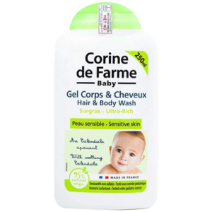 Sữa tắm cho bé gội Corine De Farme Baby Hair & Body Wash cho mọi loại da (Chai 250ml)