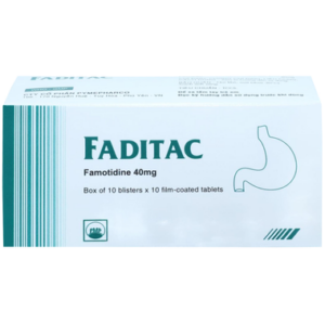 Thuốc Faditac 40mg trị loét, trào ngược dạ dày (10 vỉ x 10 viên)