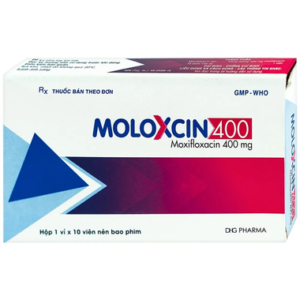 Thuốc Moloxcin 400 DHG Pharma điều trị các chứng nhiễm khuẩn, viêm phổi (1 vỉ x 10 viên)