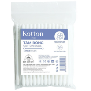 Tăm bông người lớn Kotton Care Bạch Tuyết hỗ trợ vệ sinh tai, mũi, vết thương (Hộp 42 que)