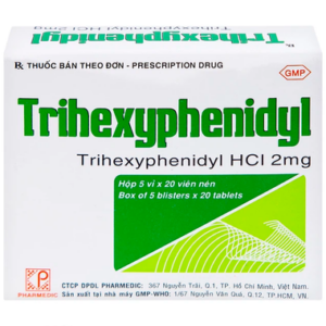 Thuốc Trihexyphenidyl Pharmedic điều trị phụ trợ hội chứng Parkinson (5 vỉ x 20 viên)