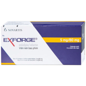 Thuốc Exforge 5mg/80mg điều trị tăng huyết áp (2 vỉ x 14 viên)