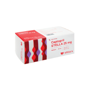 Thuốc Captopril Stella 25mg trị tăng huyết áp, suy tim (10 vỉ x 10 viên)