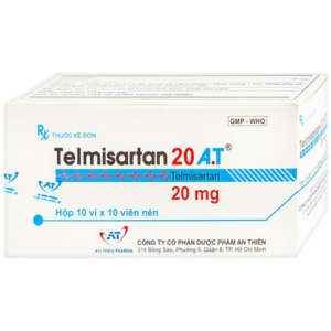 Thuốc Telmisartan 20 A.T điều trị tăng huyết áp (10 vỉ x 10 viên)