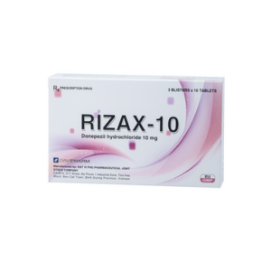 Thuốc Rizax 10mg điều trị bệnh mất trí nhớ mức độ nhẹ và vừa (3 vỉ x 10 viên)