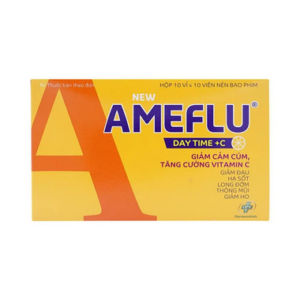 Thuốc Ameflu DayTime +C điều trị cảm lạnh, cảm cúm (10 vỉ x 10 viên)