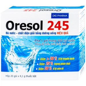 Thuốc Oresol 245 bù nước, bổ sung chất điện giải, điều trị mất nước do tiêu chảy (20 gói x 4.1g)