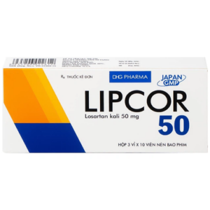 Thuốc Lipcor 50mg điều trị tăng huyết áp (3 vỉ x 10 viên)