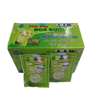 Dầu gội tinh dầu hoa bưởi không bọt Long Thuận sạch gàu , sạch nấm, ngăn rụng tóc ( 25 gói x 9,5g)