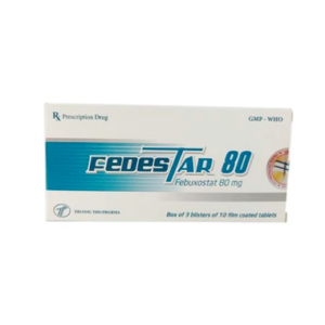 Thuốc FEDESTAR 80 trị tăng acid uric huyết ở bệnh nhân bị gout mạn tính (3 vỉ x 10 viên)