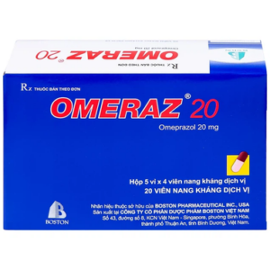 Viên nang Omeraz 20 Boston điều trị và dự phòng tái phát loét dạ dày, tá tràng (5 vỉ x 4 viên)