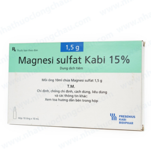 Dung dịch tiêm Magnesi Sulfat Kabi 15% điều trị loạn nhịp dạng xoắn, dự phòng và điều trị sản giật (10 ống x 10ml)