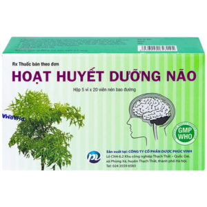 Thuốc Hoạt Huyết Dưỡng Não Phúc Vinh hỗ trợ điều trị thiểu năng tuần hoàn não (5 vỉ x 20 viên )