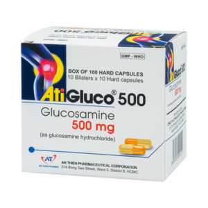 Thuốc AtiGluco 500  hỗ trợ giảm triệu chứng của thoái hóa khớp gối nhẹ (10 vỉ x 10 viên)