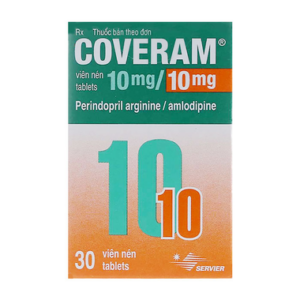 Thuốc Coveram 10mg/10mg điều trị tăng huyết áp, mạch vành (lọ 30 viên)