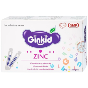 Thực phẩm bảo vệ sức khỏe Ginkid Canxi Kẽm (20 ống x 5ml)