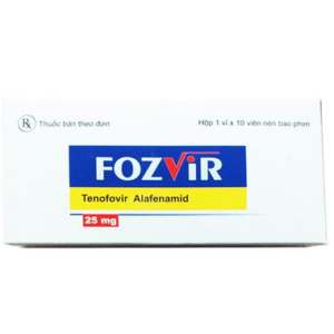 Thuốc Fozvir 25mg điều trị viêm gan B (1 vỉ x 10 viên)