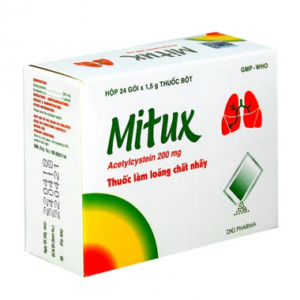 Thuốc Mitux 200mg DHG làm loãng chất nhầy đường hô hấp (24 gói)