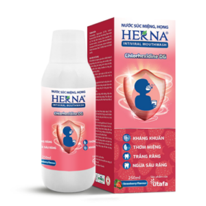 Nước súc miệng họng HERNA kháng khuẩn, ngừa sâu răng hương dâu chai (250ml)