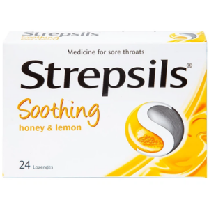 Viên ngậm Strepsils Soothing mật ong & chanh giảm đau họng (2 vỉ x 12 viên)