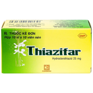 Thuốc Thiazifar 25mg điều trị suy tim, tăng huyết áp (10 vỉ x 10 viên)