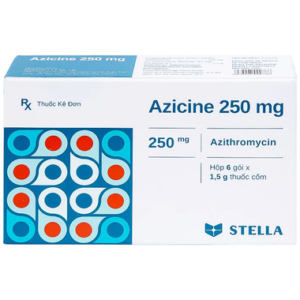 Thuốc cốm Azicine 250mg Stella Điều Trị Nhiễm Khuẩn (Hộp 6 gói x 1g)