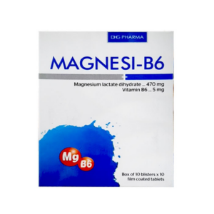 Viên nén Magnesi-B6 DHG Pharma giảm các triệu chứng thiếu hụt magnesi, nôn mửa, khó chịu (10 vỉ x 10 viên)