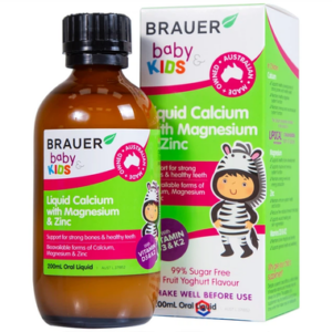 Thực phẩm bảo vệ sức khỏe Brauer Baby & Kids Liquid Calcium with Magnesium & Zinc (200ml)