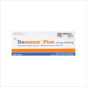 Domecor Plus 2.5mg/6.25mg trị tăng huyết áp (3 vỉ x 10 viên)