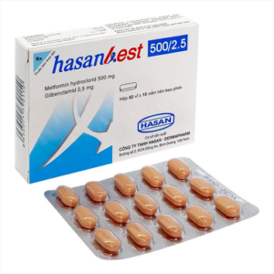 Thuốc Hasanbest 500/2,5 Hasan điều trị đái tháo đường tuýp 2 (2 vỉ x 15 viên)