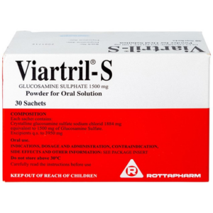 Bột pha uống Viartril-S 1500mg Rottapharm giảm triệu chứng thoái hóa khớp nhẹ và trung bình (30 gói)